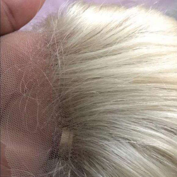 100% virgin European ash blonde lace frontal wig - Picture 5 of 6